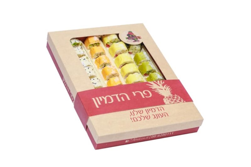 מארז סושי פירות מגולגלת 28 יחידות